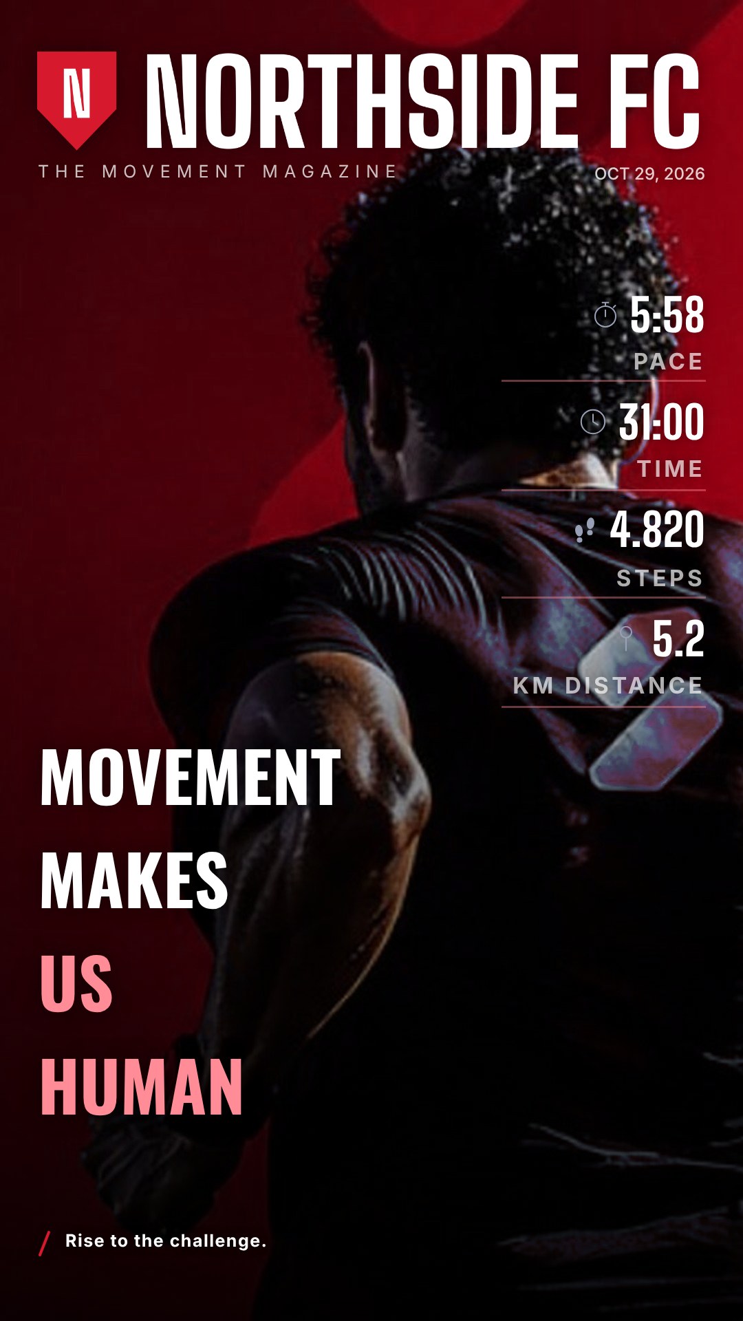 Magazine cover, an image template from the SportIn app