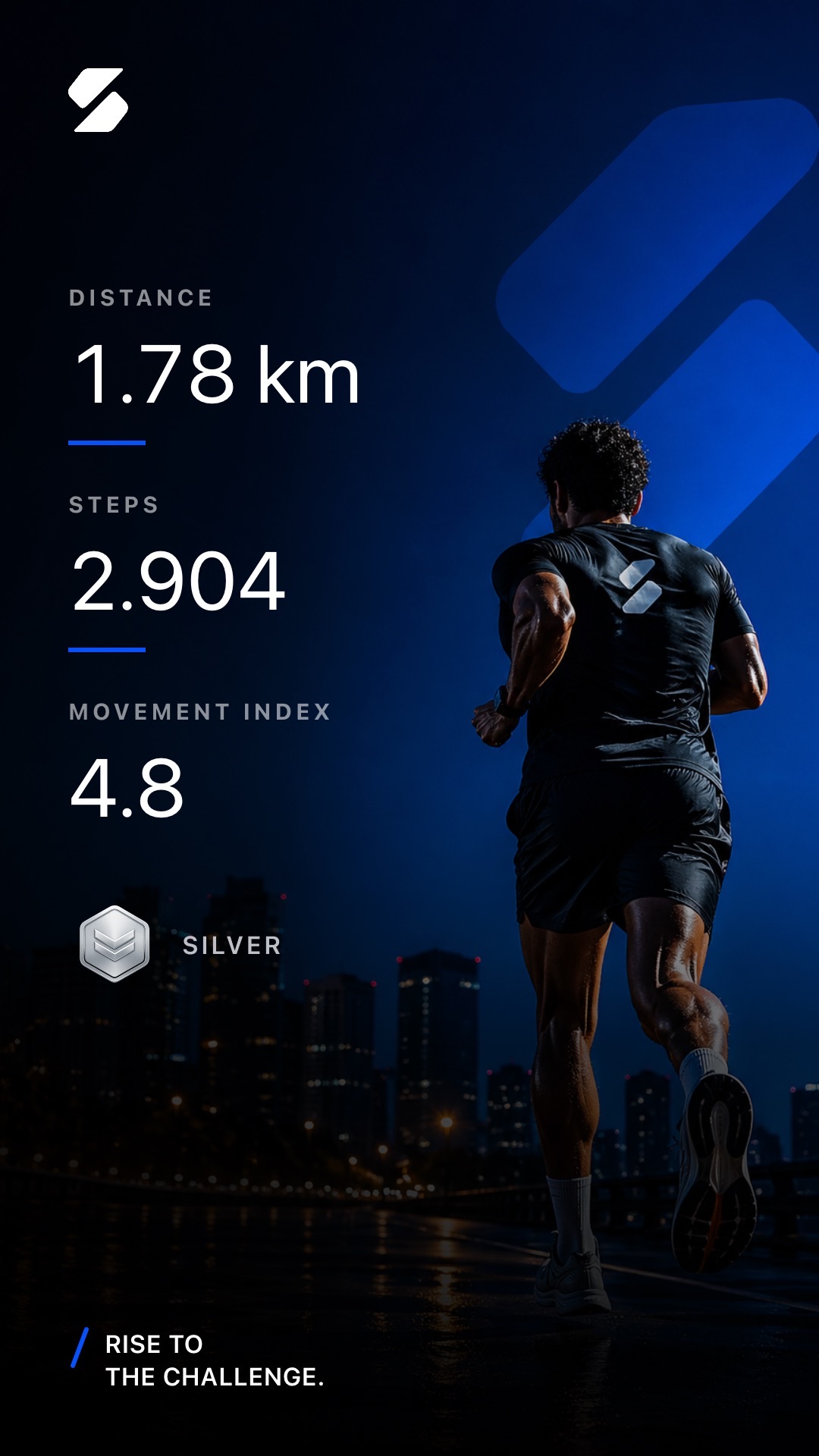 Run summary, an image template from the SportIn app