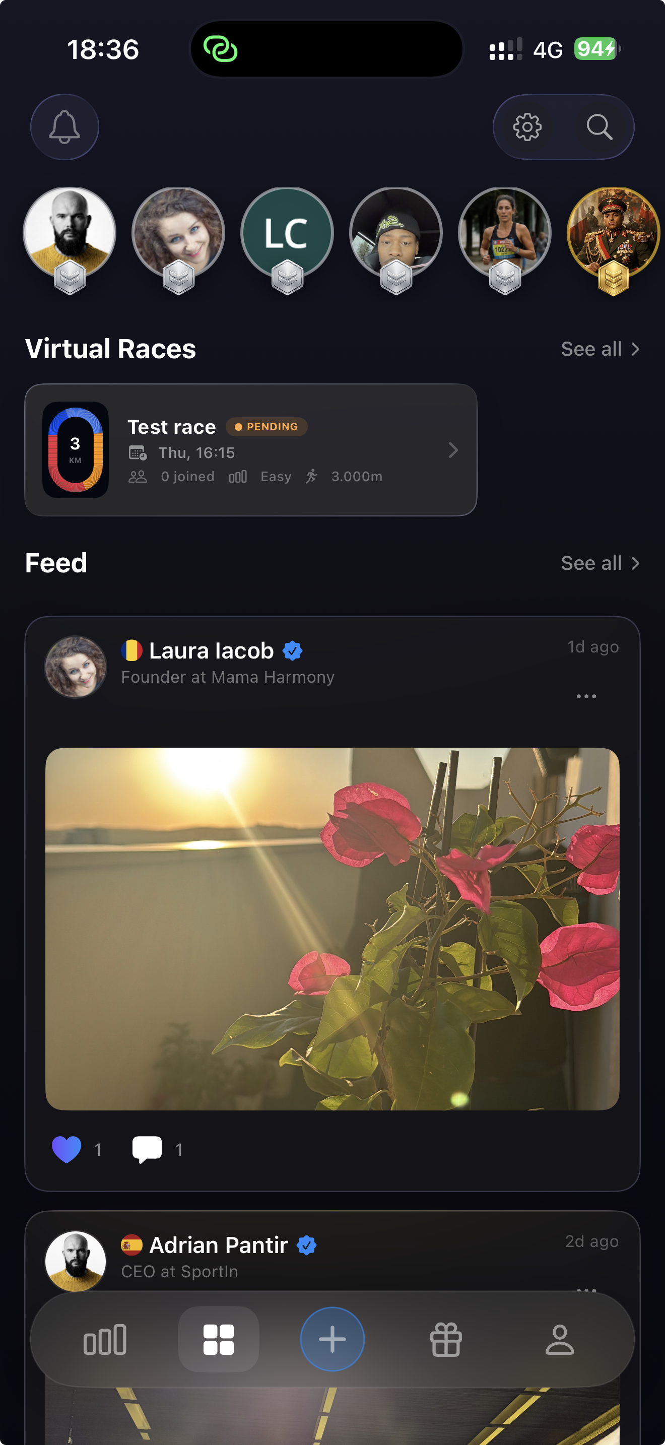 Feed & Virtual Races